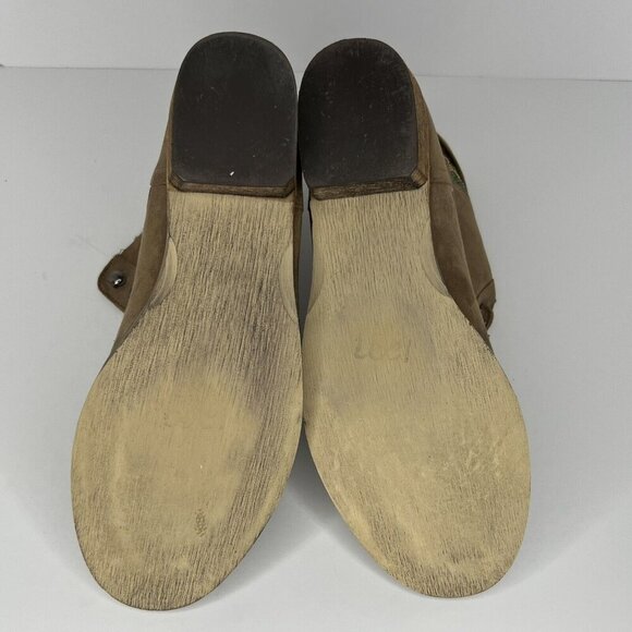 Just Fab Retro Boots Taupe Womens Size 10 Faux Suede Lace-Up Ankle Boots - Picture 8 of 9